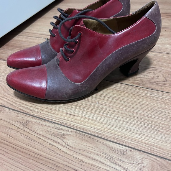 John Fluevog Shoes - John Fluevog Red and Brown Heeled Shoes